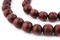 TheBeadChest 12mm Natural Round Wood Beads, Wooden Beads Loose Wood Spacer Beads for DIY Jewelry Making, 4 Sizes (8mm, 10mm, 12mm, 20mm) - Red - Cherry